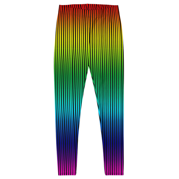 Rainbow Striped Women's Casual Leggings-Heidikimurart Limited -Heidi Kimura Art LLC