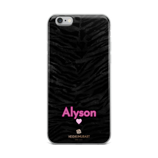 Personalized Tiger Stripe iPhone Case, Black Animal Print Phone Case-Heidi Kimura Art LLC-iPhone 6 Plus/6s Plus-Heidi Kimura Art LLC