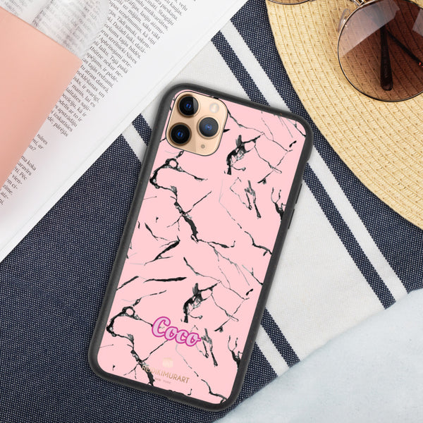 Custom Name Eco-Friendly iPhone Case, Pink Name Biodegradable Phone Case-Heidi Kimura Art LLC-iPhone 11 Pro Max-Heidi Kimura Art LLC