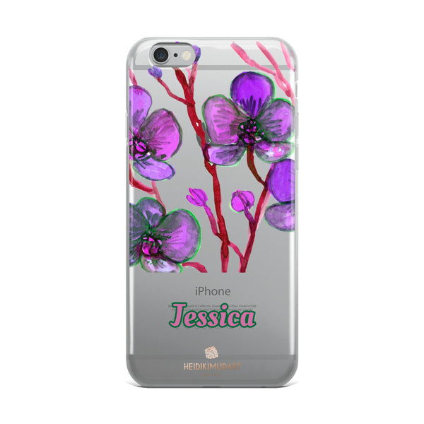 Orchid Custom Name iPhone Case, Personalized Floral Phone Case-Heidi Kimura Art LLC-iPhone 6 Plus/6s Plus-Heidi Kimura Art LLC