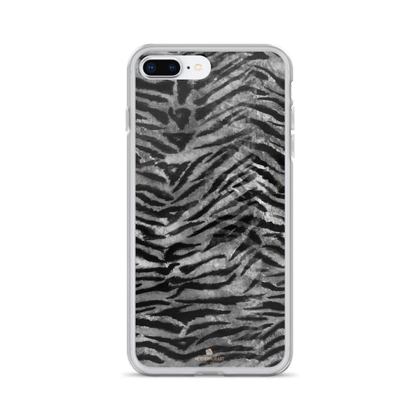 Gray Tiger Stripe iPhone Case, iPhone X | XS | XR | XS Max | 8 Phone Case- Made in USA-Phone Case-iPhone 7 Plus/8 Plus-Heidi Kimura Art LLC