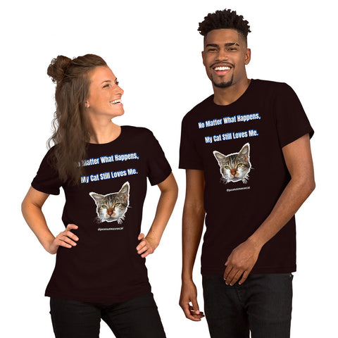 Cute Cat Shirt, Peanut Meow Cat Short-Sleeve Unisex T-Shirt For Cat Lovers-Printed in USA/EU-Heidi Kimura Art LLC-Heidi Kimura Art LLCCute Cat Shirt, Peanut Meow Cat Short-Sleeve Unisex T-Shirt For Cat Lovers-Printed in USA/EU (US Size: XS-4XL) Plus Size Available, "No Matter What Happens, My Cat Still Loves Me" T-Shirt