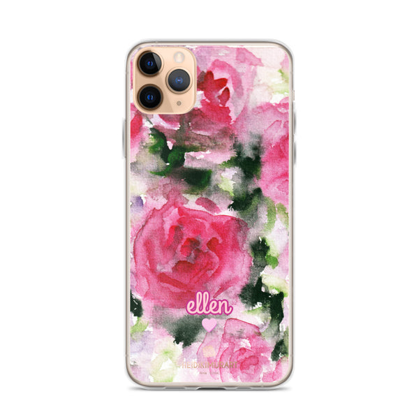 Pink Rose Personalized iPhone Case, Custom Case Phone Case-Heidi Kimura Art LLC-iPhone 11 Pro Max-Heidi Kimura Art LLC