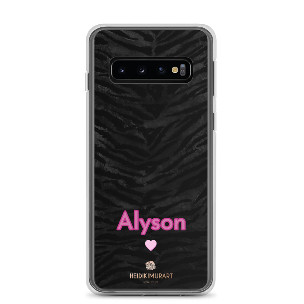 Custom Name Tiger Striped Phone Case, Personalized Animal Print Samsung Case-Heidi Kimura Art LLC-Samsung Galaxy S10-Heidi Kimura Art LLC