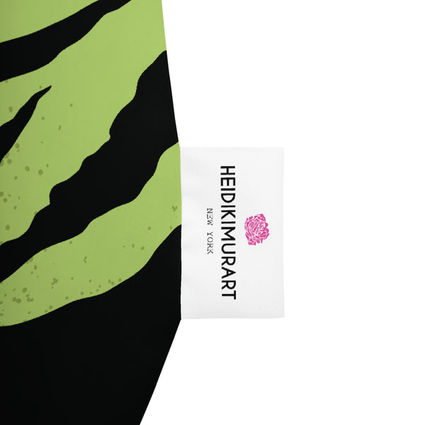 Green Tiger Stripe Bean Bag Chair w/ filling-Made in EU-Heidi Kimura Art LLC-Heidi Kimura Art LLCGreen Tiger Stripe Bean Bag, Animal Print Designer Large Sofa Chair w/ filling Water Resistant Polyester Bean Sofa Bag W: 58"x H: 41" With Filling Or Bean Bag Cover- Made in Europe