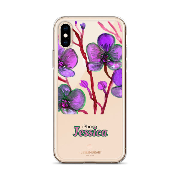 Orchid Custom Name iPhone Case, Personalized Floral Phone Case-Heidi Kimura Art LLC-Heidi Kimura Art LLC