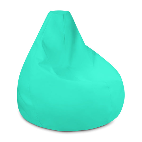 Turquoise Blue Bean Bag Chair w/ filling-Made in EU-Heidi Kimura Art LLC-Heidi Kimura Art LLC Turquoise Blue, Modern Minimalist Solid Color Designer Large Sofa Chair w/ filling Water Resistant Polyester Bean Sofa Bag W: 58"x H: 41", Best Sofa Chair Living Room Seat Indoor Big Furniture