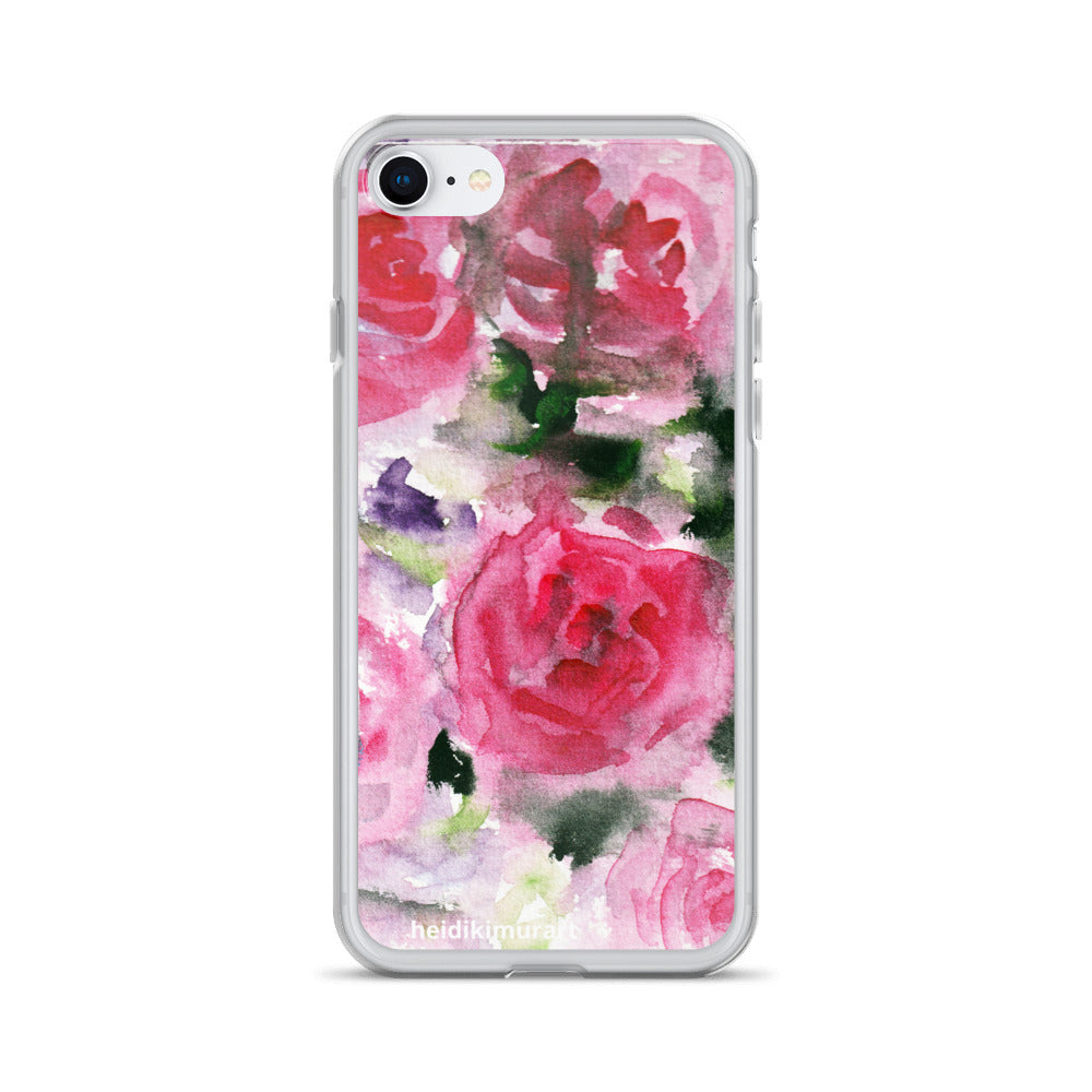 Pink French Rose Bouquet, iPhone X | XS | XR | XS Max | 8 | 8+ | 7| 7+ |6/6S | 6+/6S+ Case- Made in USA-Phone Cases-iPhone 7/8-Heidi Kimura Art LLC