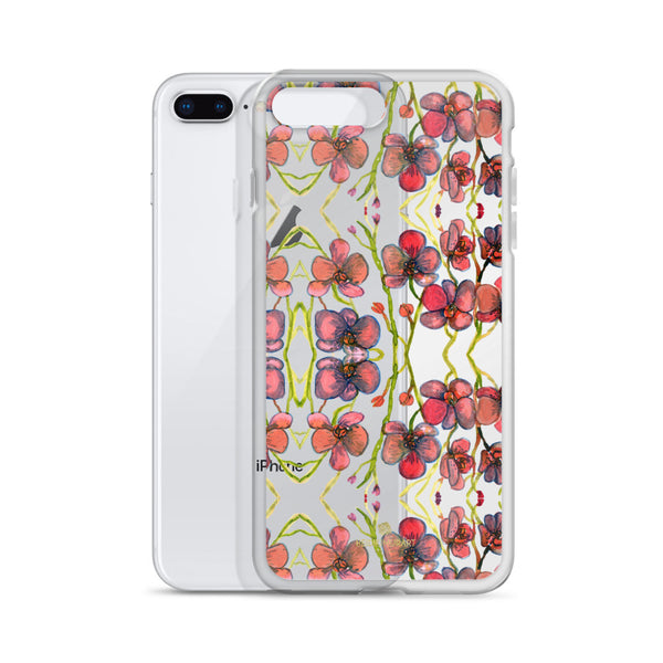 Red Orchids Print iPhone Case, Floral Orchid Phone Cases-Printed in USA/EU-Heidi Kimura Art LLC-Heidi Kimura Art LLC