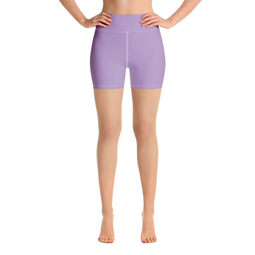 Light Purple Yoga Shorts, Solid Color Women's Short Tights-Made in  USA/EU(US Size: XS-XL)