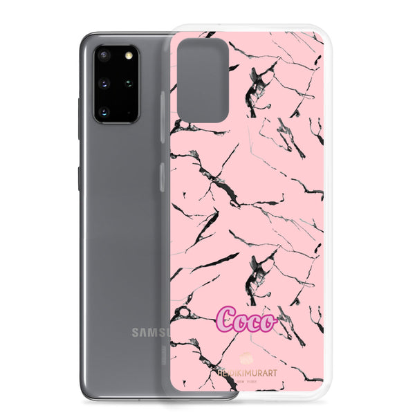 Pink Marble Personalized Samsung Case, Custom Name iPhone Case-Heidi Kimura Art LLC-Heidi Kimura Art LLC