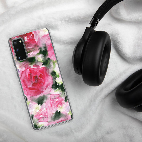 Pink Rose Floral Print Samsung Case, Flower BPA Free Phone Case-Printed in USA/EU-Heidi Kimura Art LLC-Heidi Kimura Art LLC