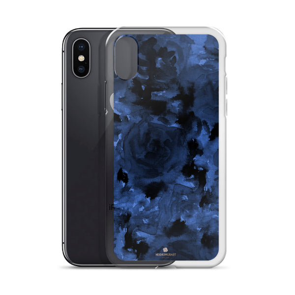 Navy Blue Floral iPhone Case, iPhone X | XS | XR | XS Max | 8 | 8+ | 7 Case- Made in USA-Phone Case-Heidi Kimura Art LLC
