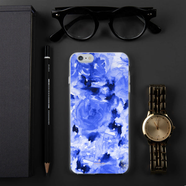 Blue Floral Print iPhone Case, Rose Flower Phone Case-Printed in USA/EU-Heidi Kimura Art LLC-iPhone 6 Plus/6s Plus-Heidi Kimura Art LLC