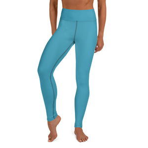 Blue Women's Yoga Leggings, Solid Color Modern Long Tights-Made in USA/EU-Heidi Kimura Art LLC-XS-Heidi Kimura Art LLC