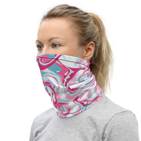 Pink Blue Marble Neck Gaiter, Unisex Face Shield Covering Mask-Made in USA/EU-Heidi Kimura Art LLC-Heidi Kimura Art LLCPink Blue Marble Neck Gaiter, Abstract Face Mask Shield, Luxury Premium Quality Cool And Cute One-Size Reusable Washable Scarf Headband Bandana - Made in USA/EU, Face Neck Warmers, Non-Medical Breathable Face Covers, Neck Gaiters  