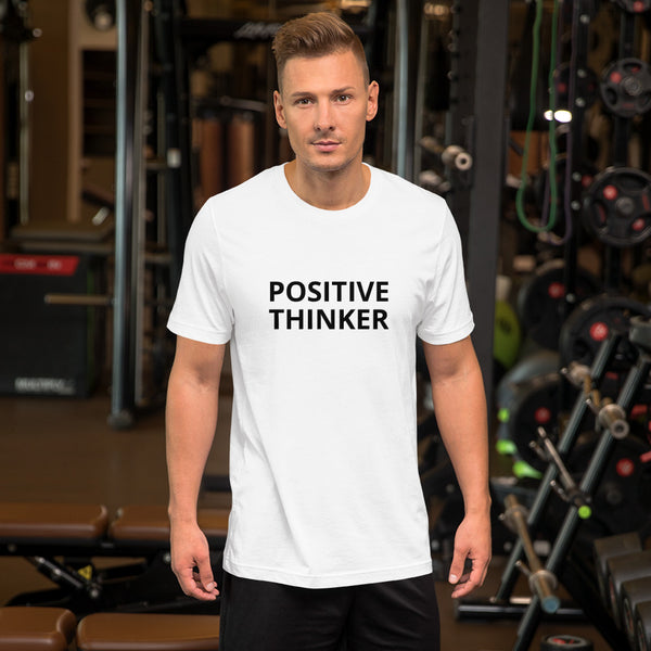Positive Thinker Graphic Text Men's/ Women's Short-Sleeve Unisex T-Shirt (US Size: XS-4XL)-Unisex T-Shirt-White-XS-Heidi Kimura Art LLC