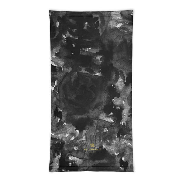 Gray Rose Face Masks, Abstract Floral Print Face Mask Shield, Luxury Premium Quality Cool And Cute One-Size Reusable Washable Scarf Headband Bandana - Made in USA/EU, Face Neck Warmers, Non-Medical Breathable Face Covers, Neck Gaiters, Face Mouth Cloth Coverings, Ear Warmer Headband, Winter Face Masks, Clothing Sports & Outdoors Face Scarf