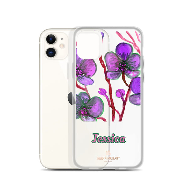 Orchid Custom Name iPhone Case, Personalized Floral Phone Case-Heidi Kimura Art LLC-Heidi Kimura Art LLC