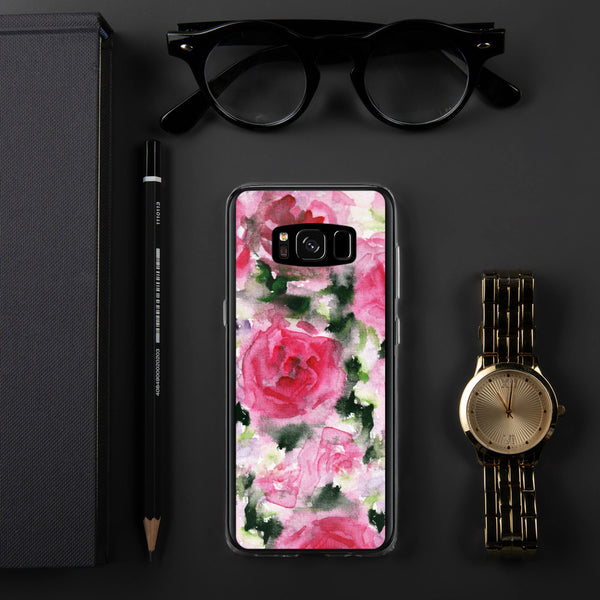 Pink Rose Floral Print Samsung Case, Flower BPA Free Phone Case-Printed in USA/EU-Heidi Kimura Art LLC-Samsung Galaxy S8-Heidi Kimura Art LLC