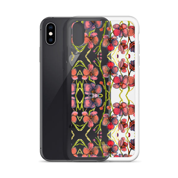 Red Orchids Print iPhone Case, Floral Orchid Phone Cases-Printed in USA/EU-Heidi Kimura Art LLC-Heidi Kimura Art LLC