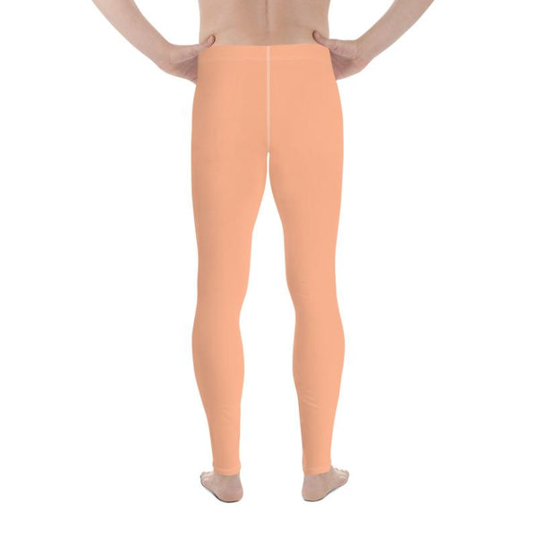 Nude Pink Solid Color Print Premium Men's Leggings Fashion Meggings - Made in USA-Men's Leggings-Heidi Kimura Art LLC