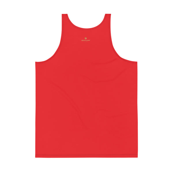 Hot Red Solid Color Print Men's or Women's Premium Unisex Tank Top- Made in USA-Men's Tank Top-Heidi Kimura Art LLC