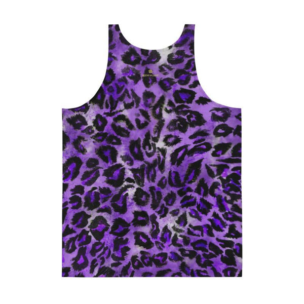 Royal Purple Leopard Print Mens Womens Premium Unisex Tank Top- Made in USA-Men's Tank Top-Heidi Kimura Art LLC