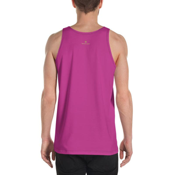 Hot Pink Solid Color Print Premium Unisex Gay Man Friendly Tank Top - Made in USA-Men's Tank Top-Heidi Kimura Art LLC Hot Pink Solid Color Tanks, Hot Pink Solid Color Print Stylish Premium Quality Gay Friendly Men's or Women's Unisex Tank Top - Made in USA/ Europe (US Size: XS-2XL)