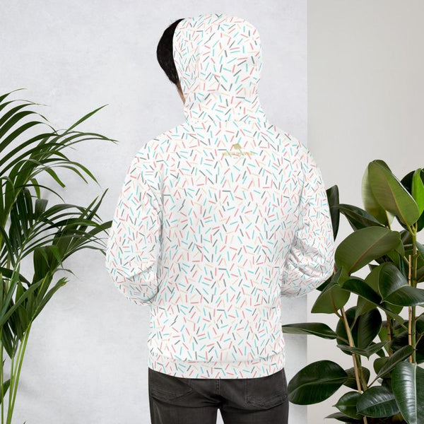 White Sprinkle Birthday Print Unisex Hoodie Pullover Sweatshirt For Women- Made in EU-Men's Hoodie-Heidi Kimura Art LLC