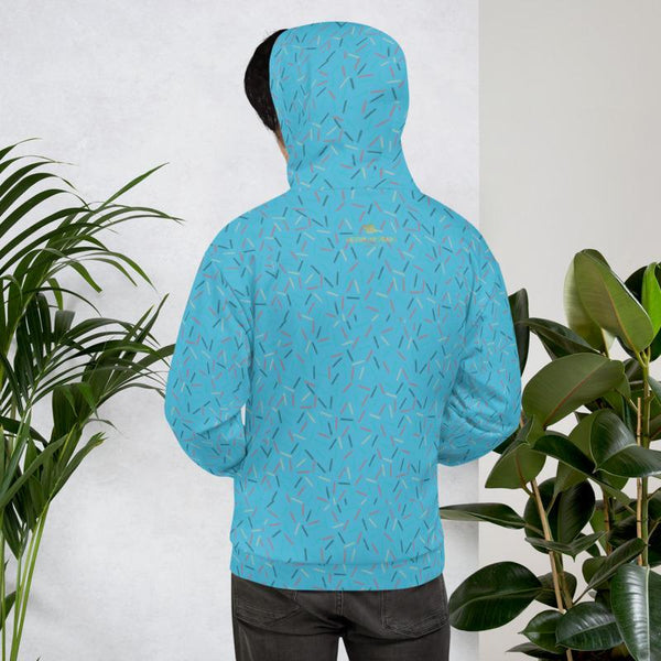 Light Blue Birthday Sprinkle Print Men's Unisex Hoodie Sweatshirt Pullover - Made in EU-Men's Hoodie-Heidi Kimura Art LLC