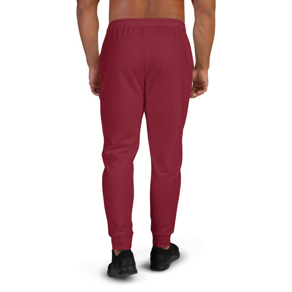Crimson Red Premium Men's Joggers, Classic Solid Color Sweatpants For Men, Modern Slim-Fit Designer Ultra Soft & Comfortable Men's Joggers, Men's Jogger Pants-Made in EU/MX (US Size: XS-3XL)