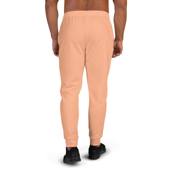 Nude Pink Men's Joggers, Colorful Solid Pastel Pink Color Sweatpants For Men, Modern Slim-Fit Designer Ultra Soft & Comfortable Men's Joggers, Men's Jogger Pants-Made in EU/MX (US Size: XS-3XL)