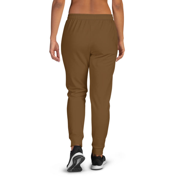 Earth Brown Women's Joggers, Bright Solid Color Premium Printed Slit Fit Soft Women's Joggers Sweatpants -Made in EU (US Size: XS-3XL) Plus Size Available, Solid Coloured Women's Joggers, Soft Joggers Pants Womens, Women's Long Joggers, Women's Soft Joggers, Lightweight Jogger Pants Women's, Women's Athletic Joggers, Women's Jogger Pants