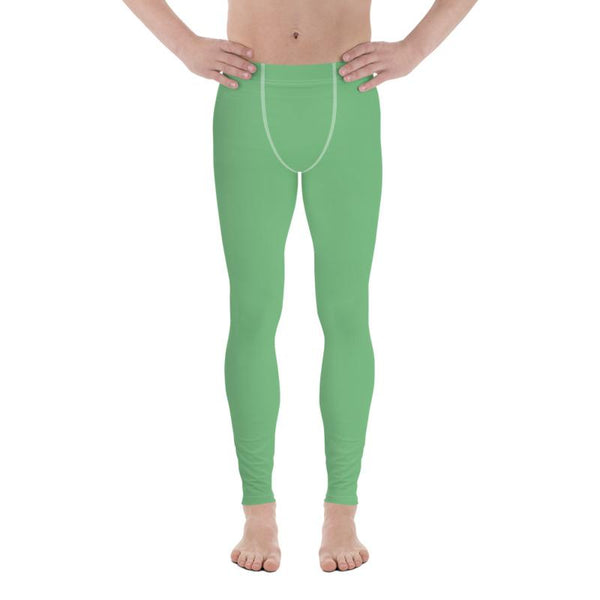 Fern Green Meggings Compression Men Tights Comfy Men's Premium Best Leggings-Men's Leggings-Heidi Kimura Art LLC