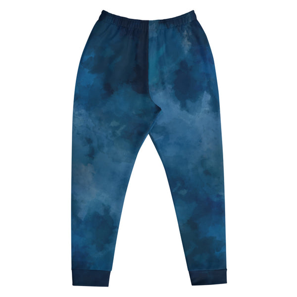 Blue Sky Clouds Abstract Print Premium Men's Joggers Casual Sweatpants- Made in EU-Men's Joggers-Heidi Kimura Art LLC