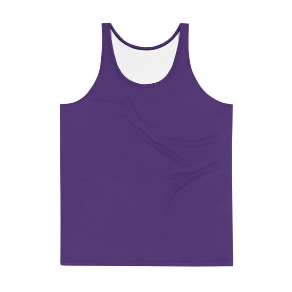Dark Purple Solid Color Print Men's or Women's Unisex Tank Top- Made in USA-Men's Tank Top-Heidi Kimura Art LLC