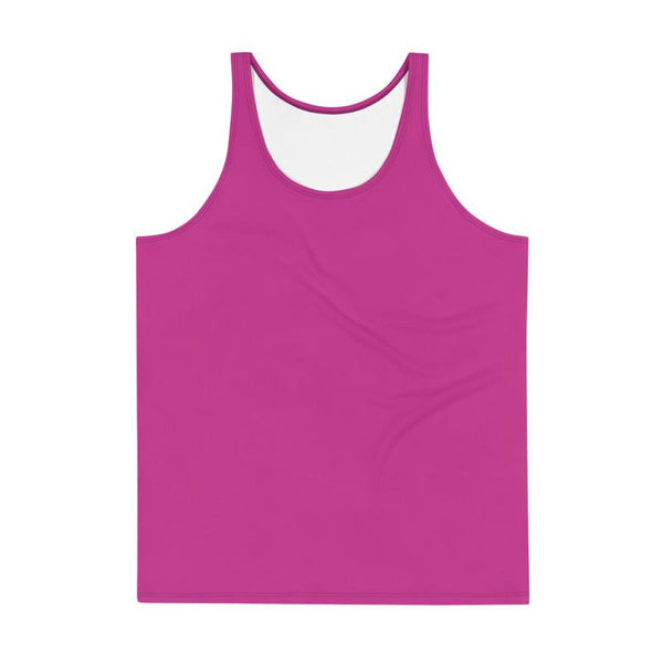 Hot Pink Solid Color Print Premium Unisex Gay Man Friendly Tank Top - Made in USA-Men's Tank Top-Heidi Kimura Art LLC