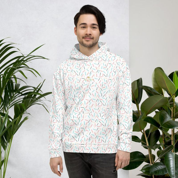 White Sprinkle Birthday Print Unisex Hoodie Pullover Sweatshirt For Men- Made in EU-Men's Hoodie-Heidi Kimura Art LLC