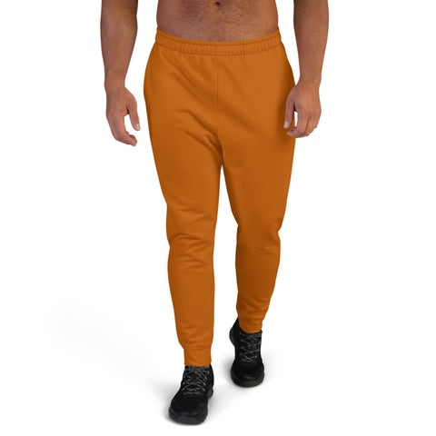 Brown Designer Men's Joggers, Best Brown Solid Color Sweatpants For Men, Modern Slim-Fit Designer Ultra Soft & Comfortable Men's Joggers, Men's Jogger Pants-Made in EU/MX (US Size: XS-3XL)
