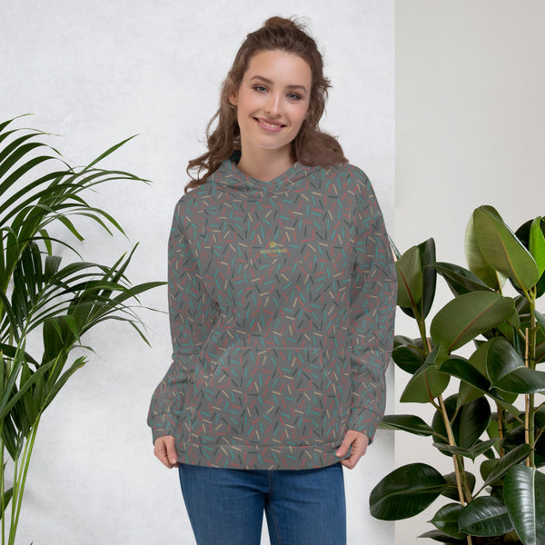 Gray Birthday Sprinkle Print Women's Unisex Hoodie Sweatshirt Pullover Top- Made in EU-Women's Hoodie-Heidi Kimura Art LLC