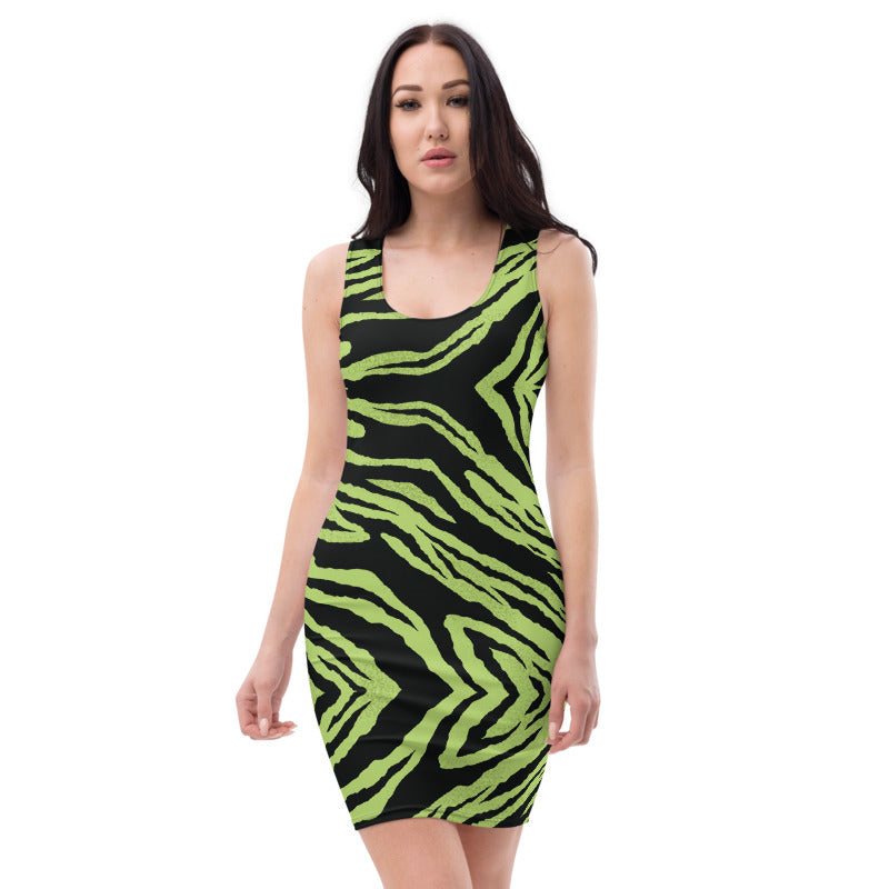 green emerald velvet dress Jade Animal Print Sleeveless Satin Midi Dress