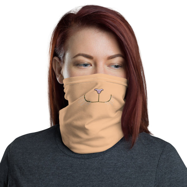 Funny Cat Face Face Mask, Washable Reusable Designer Neck Gaiter-Heidi Kimura Art LLC-Heidi Kimura Art LLC