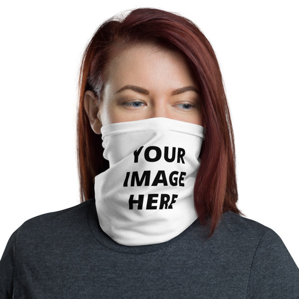 Custom Personalized Face Mask, Personalized Add Your Own Image Washable Custom Image Luxury Premium Quality Cool And Cute One-Size Reusable Washable Scarf Headband Bandana - Made in USA/EU, Face Neck Warmers, Non-Medical Breathable Face Covers, Neck Gaiters  