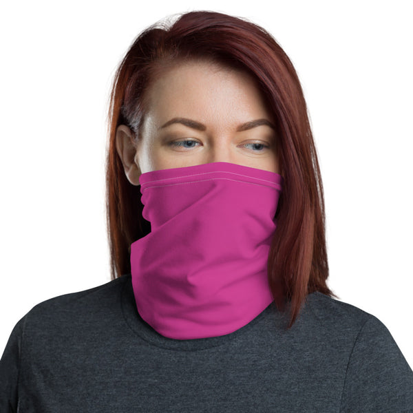 Hot Pink Face Mask Shield, Luxury Premium Quality Cool And Cute One-Size Reusable Washable Scarf Headband Bandana - Made in USA/EU, Winter or Summer Accessory For Sand/ Dust/ Wind, Wilderness Face Scarf Winter, Face Warmer  