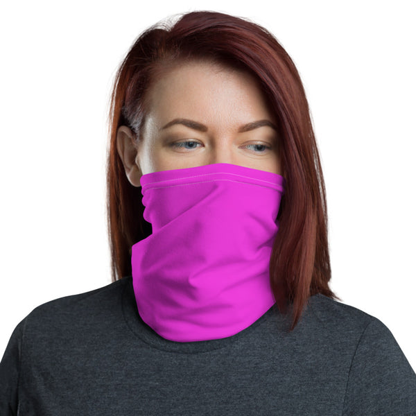 Neon Pink Face Mask Shield, Luxury Premium Quality Cool And Cute One-Size Reusable Washable Scarf Headband Bandana - Made in USA/EU  