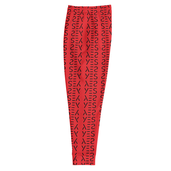Hot Red Yes Print Premium Colorful Men's Joggers Casual Sweatpants - Made in EU-Men's Joggers-Heidi Kimura Art LLC