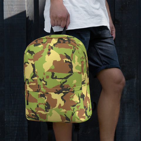Green Camo Camouflage Military Army Print Premium Backpack- Made in USA/ EU-Backpack-Heidi Kimura Art LLC
