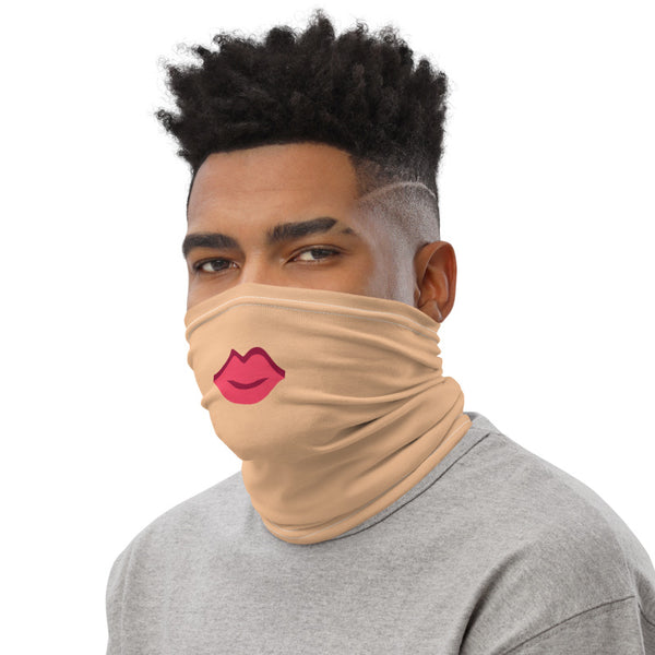 Red Sexy Lips Face Mask, Washable Reusable Funny Neck Gaiter-Heidi Kimura Art LLC-Heidi Kimura Art LLC
