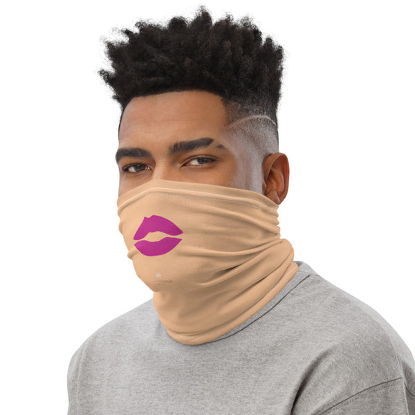 Sexy Pink Lips Neck Gaiter, Funny Face Mask Neck Gaiter, Black Face Mask Shield, Luxury Premium Quality Cool And Cute One-Size Reusable Washable Scarf Headband Bandana - Made in USA/EU, Face Neck Warmers, Non-Medical Breathable Face Covers, Neck Gaiters  